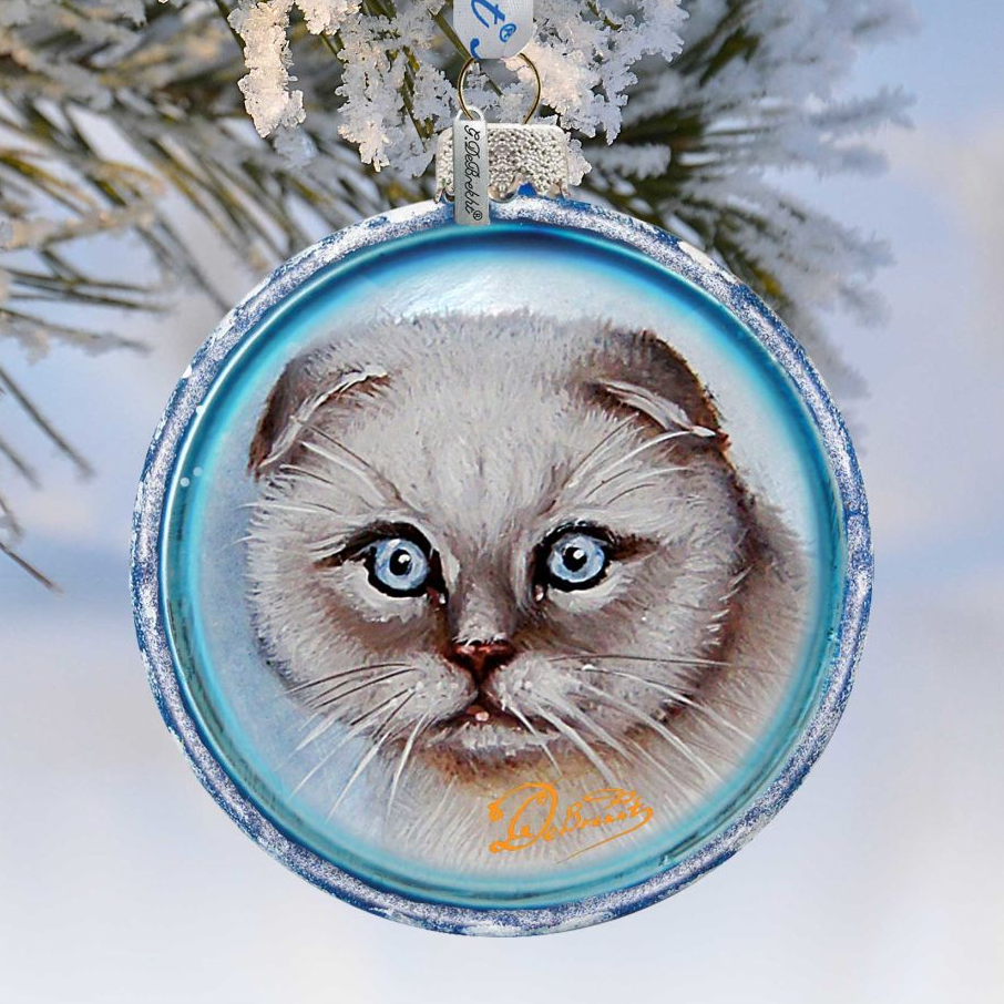 Cat Glass Ornament by G. DeBrekht - Pets Dog and Cats Decor - 764-120