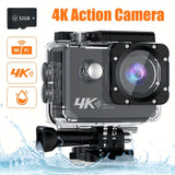 Ourlife 4K Ultra HD Action Camera with WiFi, 32GB Memory Card Included, Transparent Underwater Sports Camera, Digital Zoom, Automatic Focus, LCD Display, Rechargeable Battery, Ideal for Outdoor Adventures, Underwater Photogra