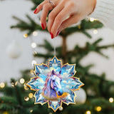 Horses Snowflake Wooden Ornaments Set of 3 by G. Debrekht - Nature Wildlife Decor - 8090151-S3