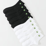 10 pares de calcetines acanalados con estampado de extraterrestre, cómodos y suaves, de tubo medio, medias y calcetería para mujer