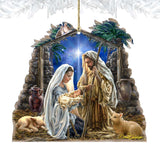 Adornos de madera "Gloria a Dios" de Gelsinger - Decoración navideña - 8161010-1722