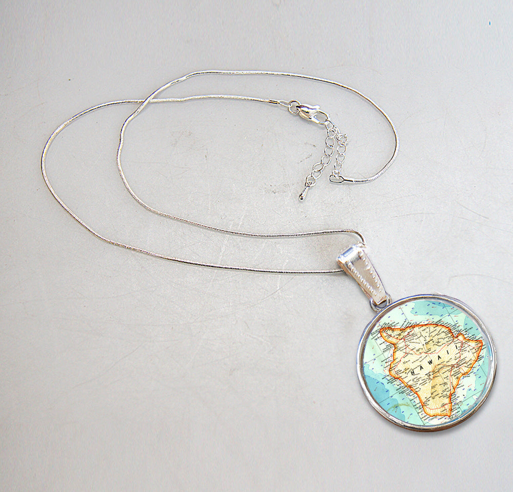 Collar con colgante de nácar plateado hawaiano - 44057