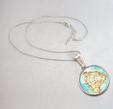 Collar con colgante de nácar plateado hawaiano - 44057