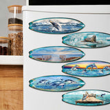 Ocean Style Surfboards Decorative Wooden Magnets Set of 6 by G. Debrekht - Coastal Decor - 8090067G-S6