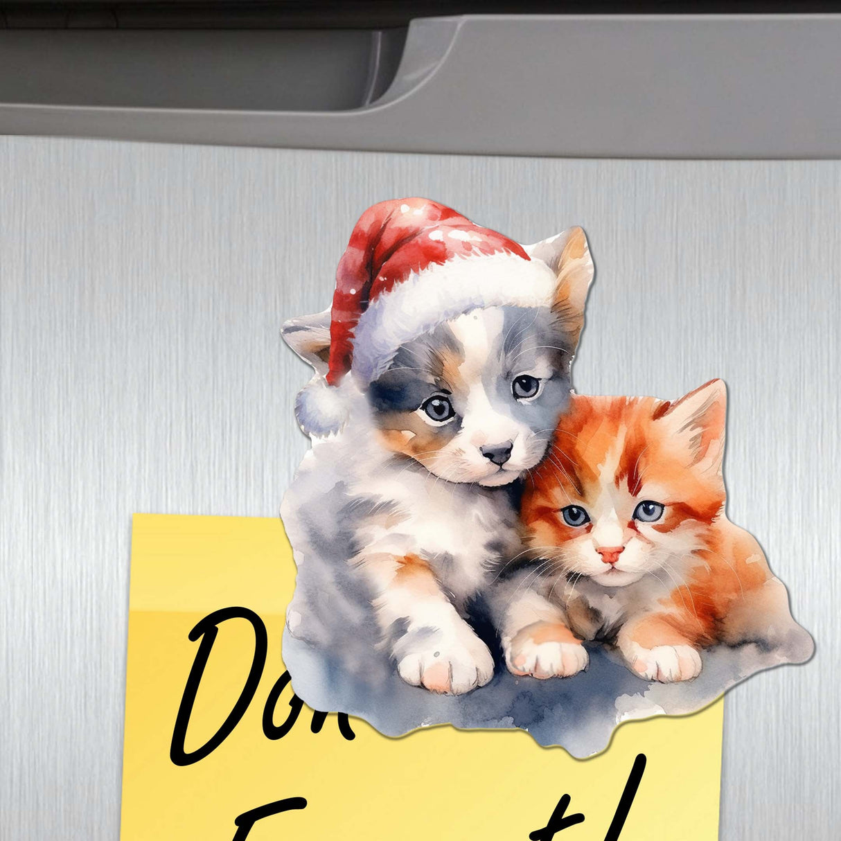 Christmas Cats Decorative Wooden Magnets Set of 6 by G. Debrekht - Pets Dog and Cat Decor - 8090016G-S6