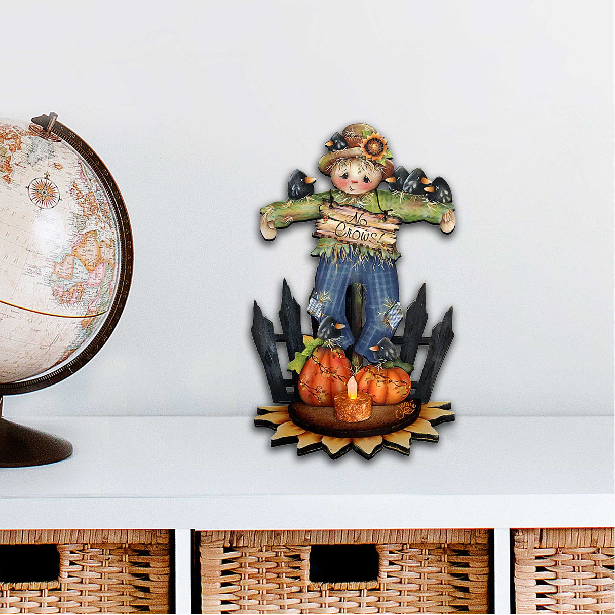 No Crows Scarecrow Halloween Door Decor by Jamie Mills-Price - Thanksgiving Halloween Decor - 8457404H