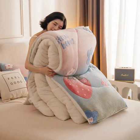 Winter Thermal Coral Fleece Blanket Duvet - Lootquake