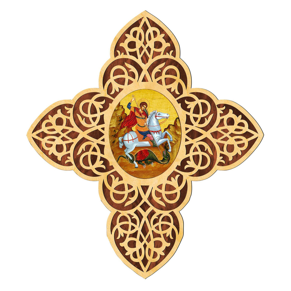 Cruz de madera de filigrana de San Jorge de Museum Icons - Decoración con iconos inspiradores - 88413