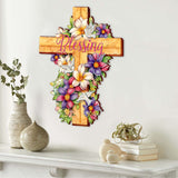 Floral Dove Blessing Wooden Cross by G. Debrekht - Easter Spring Decor - 88163