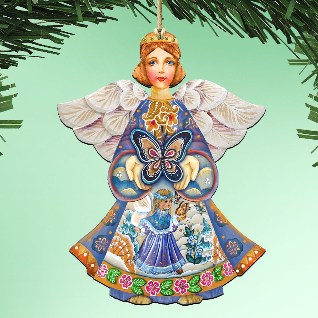 Butterfly Angel Wooden Ornament by G. DeBrekht - 8154152