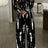 Women's V-neck Irregular Tie Dye Off Shoulder Fashion Jumpsuit - Lootquake