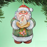 Bunny Santa Christmas Wooden Ornaments by G. DeBrekht - Easter Spring Decor - 8118085