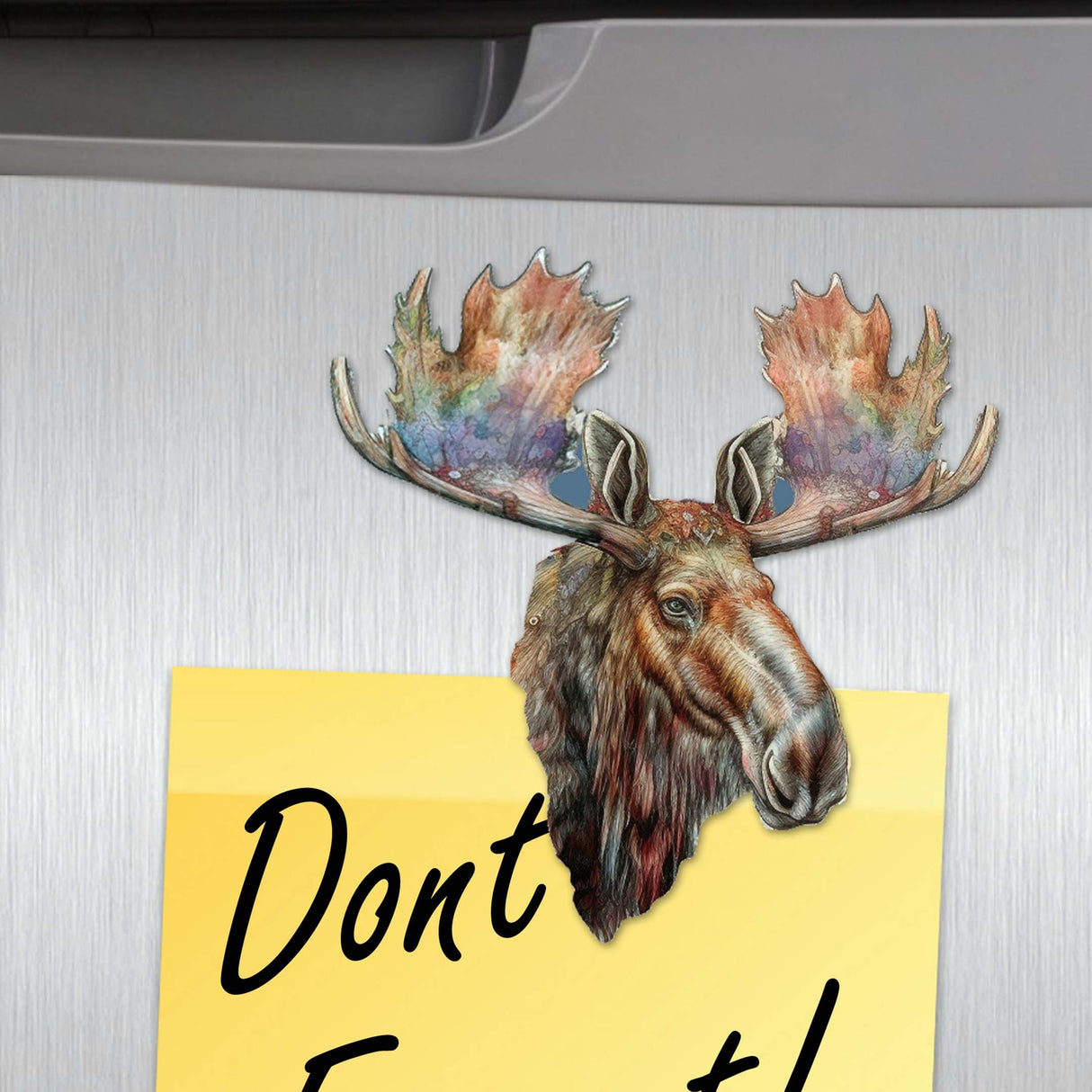 Majestic Moose Decorative Wooden Magnets Set of 6 by G. Debrekht - Wildlife Decor - 8090108G-S6