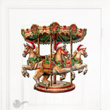 Christmas Carousel Holiday Door Decor  by G. Debrekht - Christmas Decor - 8611030H