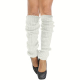 3 pares de calentadores de piernas de punto acanalado, calcetines largos informales de moda para invierno, térmicos, estilo JK, para mujeres y niñas.