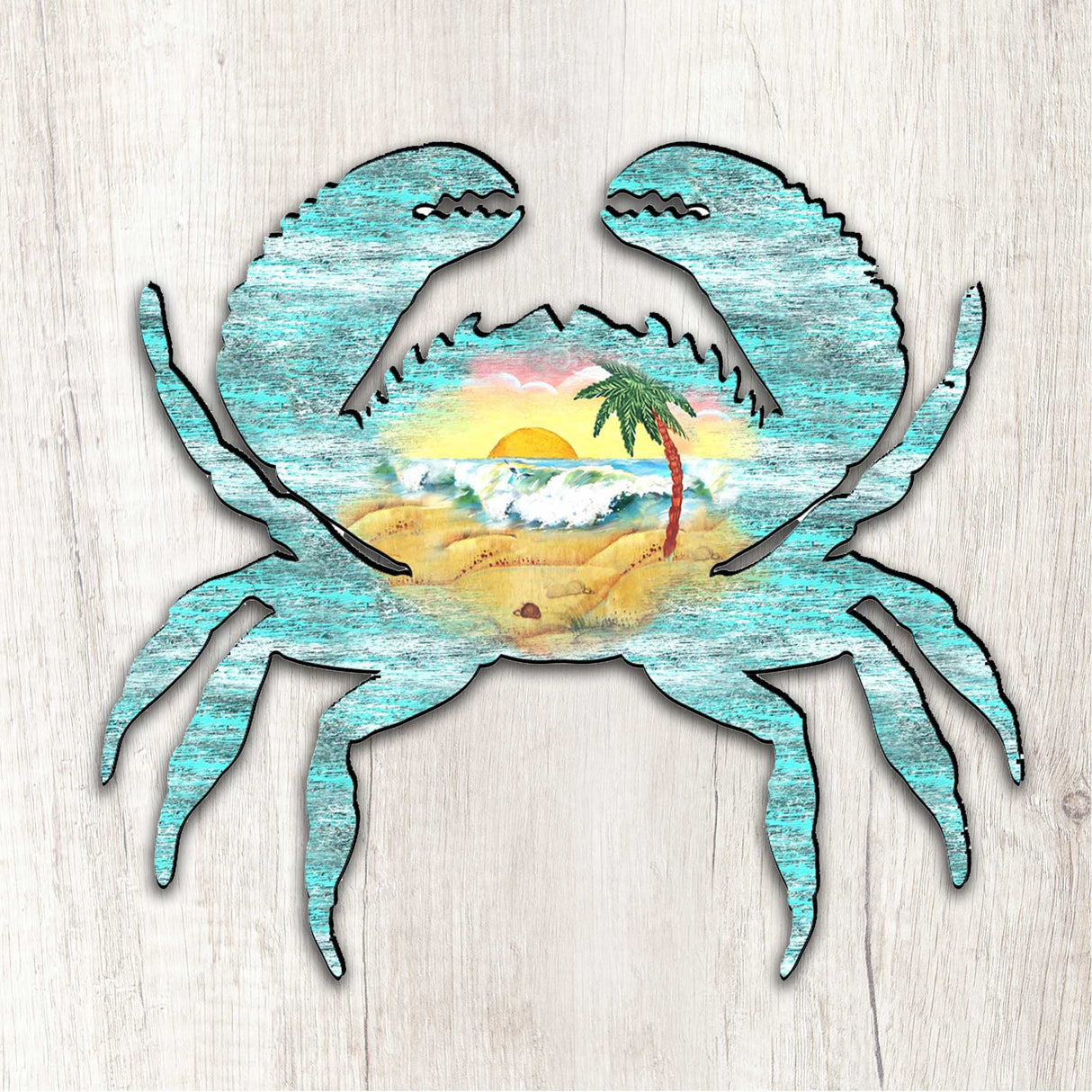 Crab Coastal Waves Door Decor by G. DeBrekht - Coastal Holiday Decor - 8198511H
