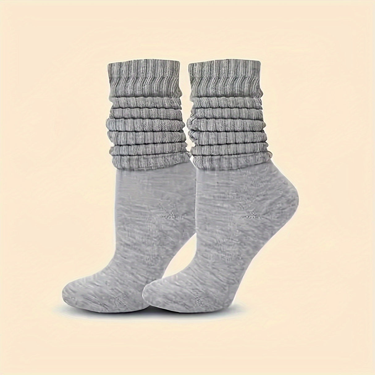 6 Pairs Solid Knitted Socks, Simple & Comfy Slouchy Socks, Women's Stockings & Hosiery