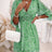 V-neck Printed Dress With Ruffled Waist, Exquisite And Elegant Design-perfect For Spring And Autumn. - Lootquake