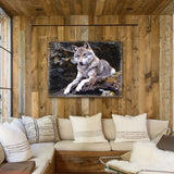 Arte mural de madera con diseño de lobo de Nature Wonders - Decoración de vida silvestre - 95287B