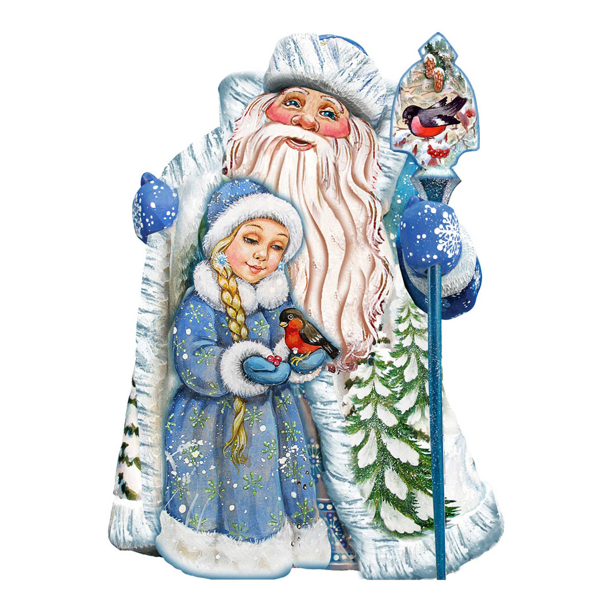 Decoración navideña para puerta de Papá Noel con niña de G. DeBrekht - Decoración navideña de Papá Noel y muñeco de nieve - 8111410H
