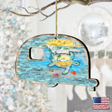 Camper Woodsy Wooden Ornaments by G. DeBrekht - Wildlife Holiday Decor - 8198431