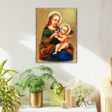 Virgin Mary Directress Wooden Gold Plated Religious Christian odox Sacred Icon - Inspirational Icon Decor - 85031