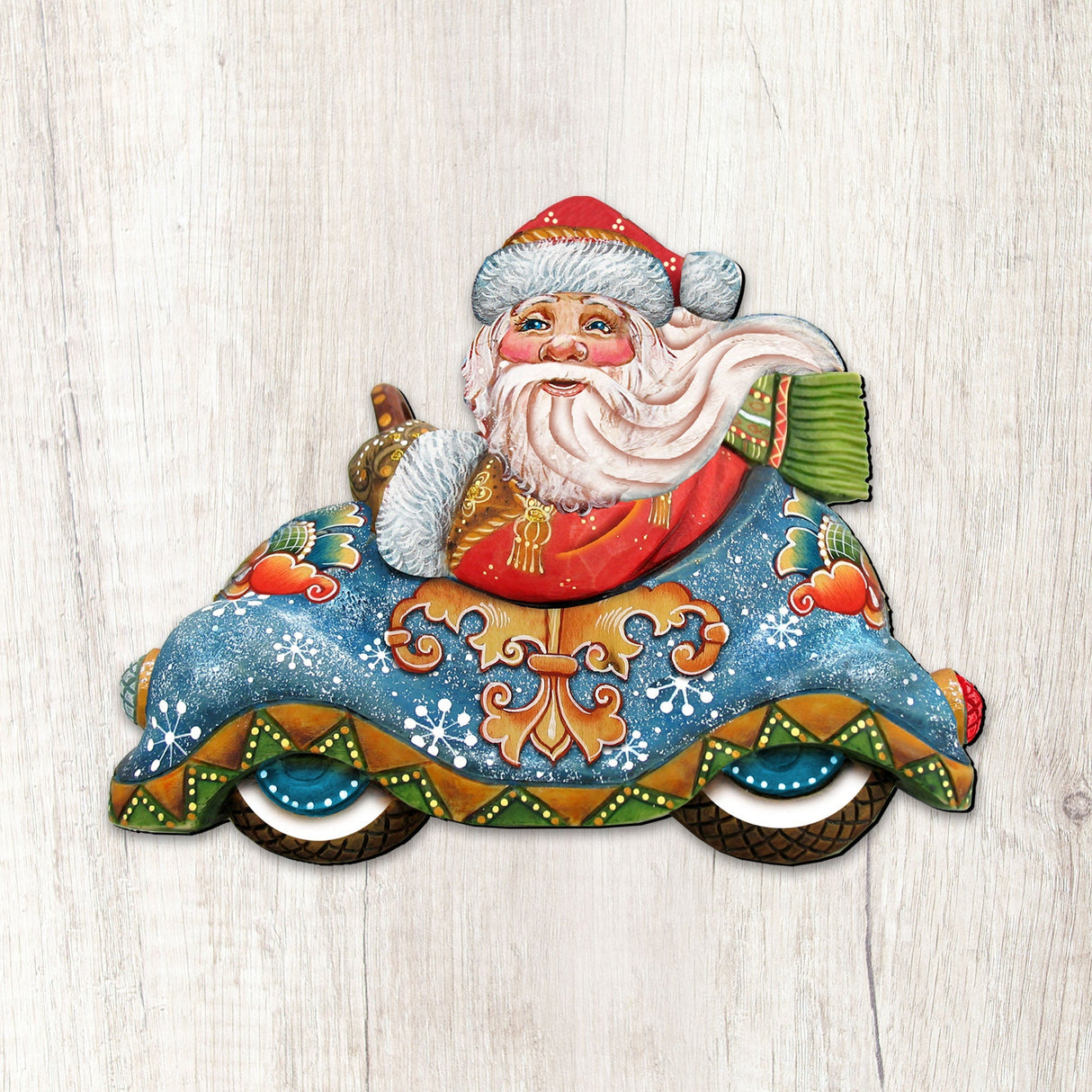 Decoración navideña para puerta con Papá Noel en el coche de G. DeBrekht - Decoración navideña con muñeco de nieve y Papá Noel - 8112045H
