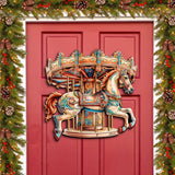 Carousel Horse Holiday Door Decor  by G. Debrekht - Christmas Decor - 8611027H