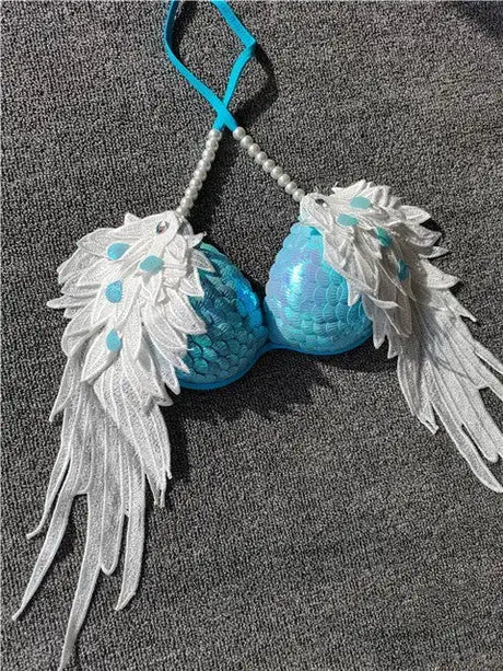 Handmade Sequined Mermaid Scale Bikini Lingerie - Lootquake