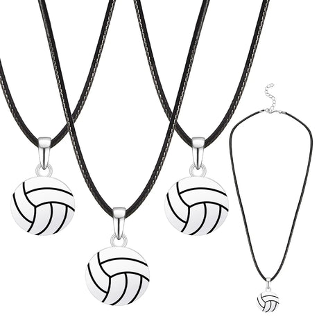 Yunlly 12 Pcs Volleyball Charm Necklaces Adjustable Jewelry Volleyball Necklace Sport Charm Necklaces Jewelry Gift Female Team Players - Lootquake