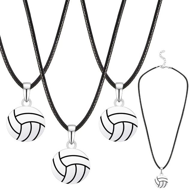 Yunlly 12 Pcs Volleyball Charm Necklaces Adjustable Jewelry Volleyball Necklace Sport Charm Necklaces Jewelry Gift Female Team Players - Lootquake