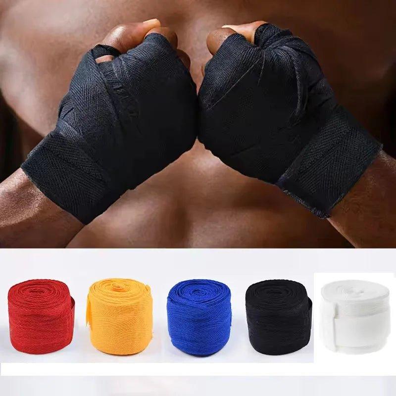 2PCS 1.5/2/3/5M Boxing Training Bandages Cotton Sports Bandages Sanda Kick Boxing Mma Hand Gloves Wraps Belt Boxing Sports Strap