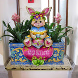 Colgante de madera para puerta con forma de conejito de Pascua hecho a mano - Regalo de Pascua - Decoración de pared de primavera - Letrero de Pascua para puerta de entrada de J. Mills-Price - 8652826H