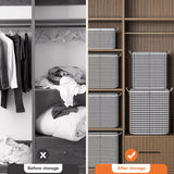 2pcs/5pcs Extra Large Capacity Stylish Houndstooth Storage Boxes - Durable, Space-Saving Closet Organizers with Handles for Easy Clothes, Blanket Storage and Organization at Home and Office