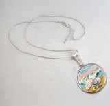 Sea Shell Pearl Silver-Plated Mother of Pearl Jewelry Pendant Necklace - 44054