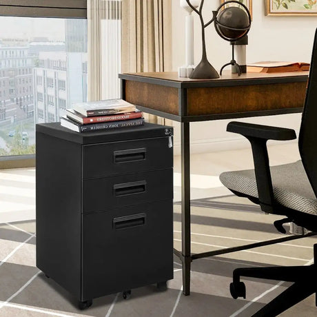 3-Drawer Mobile File Cabinet with Keys, 15.4 - Lootquake