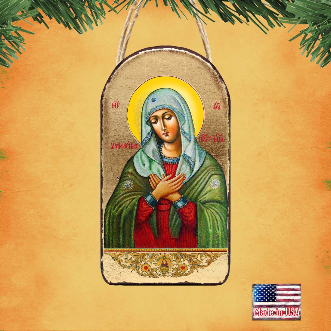 Adorno religioso ortodoxo de la Madre de Dios, Ternura, icono sagrado - Decoración inspiradora - 87012
