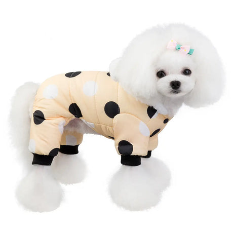 Warm big polka dot four-leg cotton coat - Lootquake