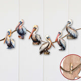 Pelicans Decorative Wooden Clip-on Ornaments of 6 by G. Debrekht - Christmas Decor - 8090014C-S6