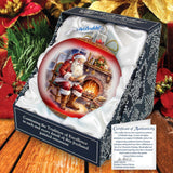 Adorno de cristal grande St. Nicks Nook de G.Debrekht - Decoración navideña de Papá Noel y muñeco de nieve - 73960