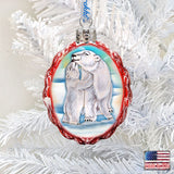 Santa Polar Bear Cubs Mercury Glass Ornament by G. DeBrekht - Wildlife Holiday Decor - 771020