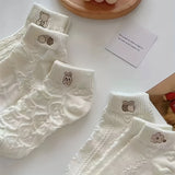 5 pares de calcetines texturizados, ligeros y transpirables, de corte bajo hasta el tobillo, medias y calcetería para mujer