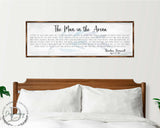 El Hombre en la Arena - Decoración de Oficina de Madera - Letrero Inspirador - Citas Célebres - Letrero de Madera para Decoración del Hogar - Regalo de Inauguración - 310311