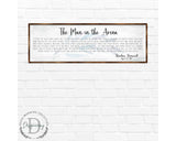 El Hombre en la Arena - Decoración de Oficina de Madera - Letrero Inspirador - Citas Célebres - Letrero de Madera para Decoración del Hogar - Regalo de Inauguración - 310311