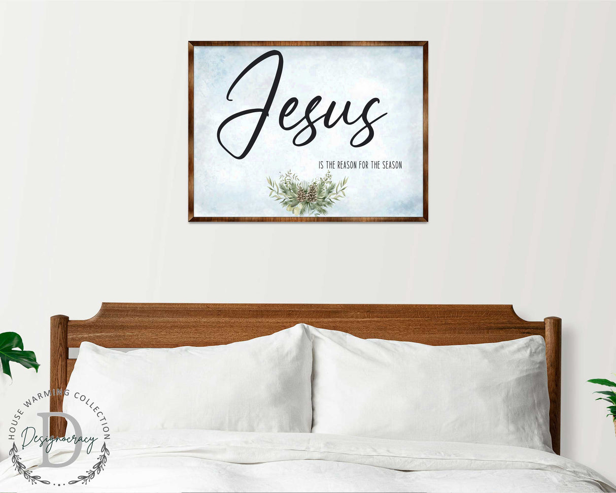 Jesus Sign - Wooden Religious Wall Art - Christian Sign - Modern farmhouse sign - Mantel decoration - Bible Sign - Dining Room Sign - Contemporary wall art - 310351