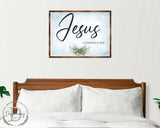 Jesus Sign - Wooden Religious Wall Art - Christian Sign - Modern farmhouse sign - Mantel decoration - Bible Sign - Dining Room Sign - Contemporary wall art - 310351