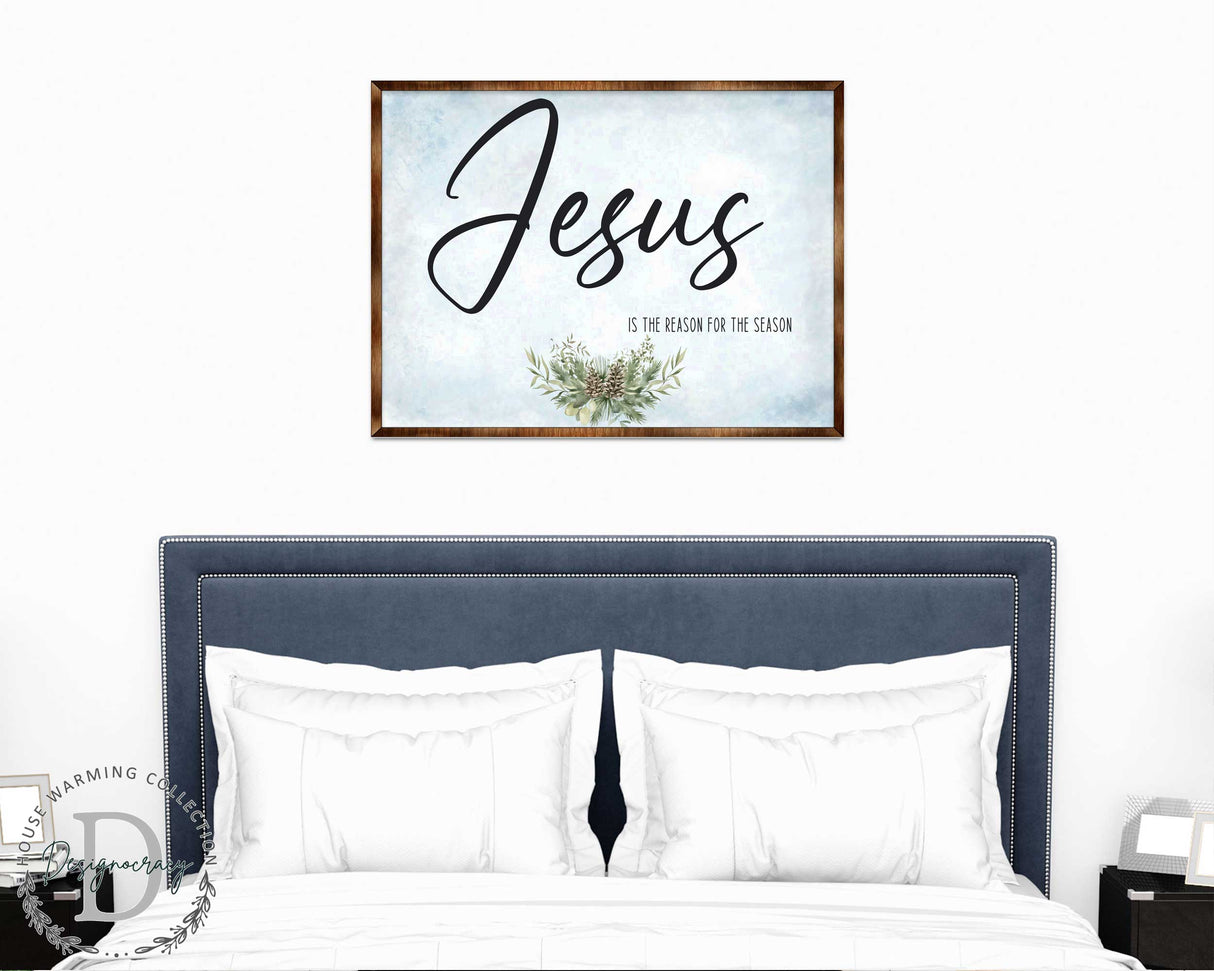 Jesus Sign - Wooden Religious Wall Art - Christian Sign - Modern farmhouse sign - Mantel decoration - Bible Sign - Dining Room Sign - Contemporary wall art - 310351