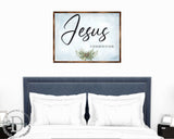 Jesus Sign - Wooden Religious Wall Art - Christian Sign - Modern farmhouse sign - Mantel decoration - Bible Sign - Dining Room Sign - Contemporary wall art - 310351