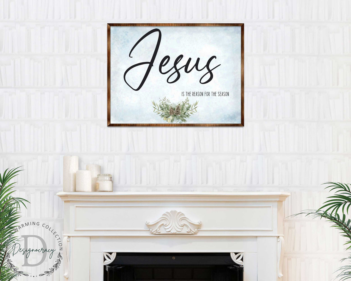 Jesus Sign - Wooden Religious Wall Art - Christian Sign - Modern farmhouse sign - Mantel decoration - Bible Sign - Dining Room Sign - Contemporary wall art - 310351
