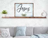 Jesus Sign - Wooden Religious Wall Art - Christian Sign - Modern farmhouse sign - Mantel decoration - Bible Sign - Dining Room Sign - Contemporary wall art - 310351